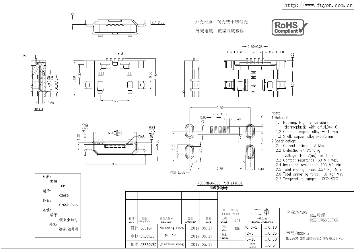 Micro4脚沉板0.8